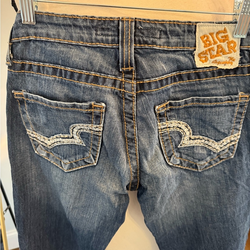 Big Star Casey Low Rise  Dark Blue Boot Cut Jeans Size 25r - Picture 6 of 13